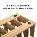Bamboo Pot Lid Holder & Kitchen Cabinet Organizer – 6 Slot Rack for Pans, Baking Sheets, and Cutting Boards by MobilevisionUS