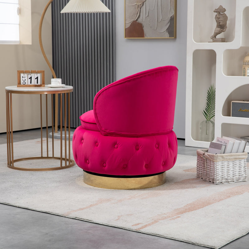 360 Degree Swivel Cuddle Barrel Accent Storage Chairs, Round Armchairs with Wide Upholstered, Fluffy Velvet Fabric Chair for Living Room, Bedroom, Office, Waiting Rooms