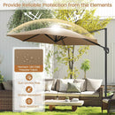 9 FT Cantilever Patio Umbrella with Vented Top and Sun-Protective Canopy by LJGDeals