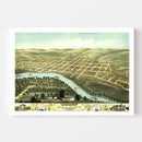 Vintage Map of Mankato, Minnesota 1870
