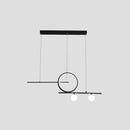 GobekUsa Black/White Metal Suspension Light: Modern Bar and Circle Design, LED Island Lighting for Dining Room