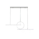 GobekUsa Black/White Metal Suspension Light: Modern Bar and Circle Design, LED Island Lighting for Dining Room