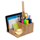 Bamboo Multi-Level Desktop Organizer | All-in-One Stationery & Media Hub by MobilevisionUS