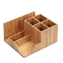 Bamboo Multi-Level Desktop Organizer | All-in-One Stationery & Media Hub by MobilevisionUS