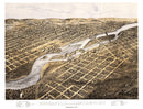Vintage Map of Minneapolis, Minnesota 1867