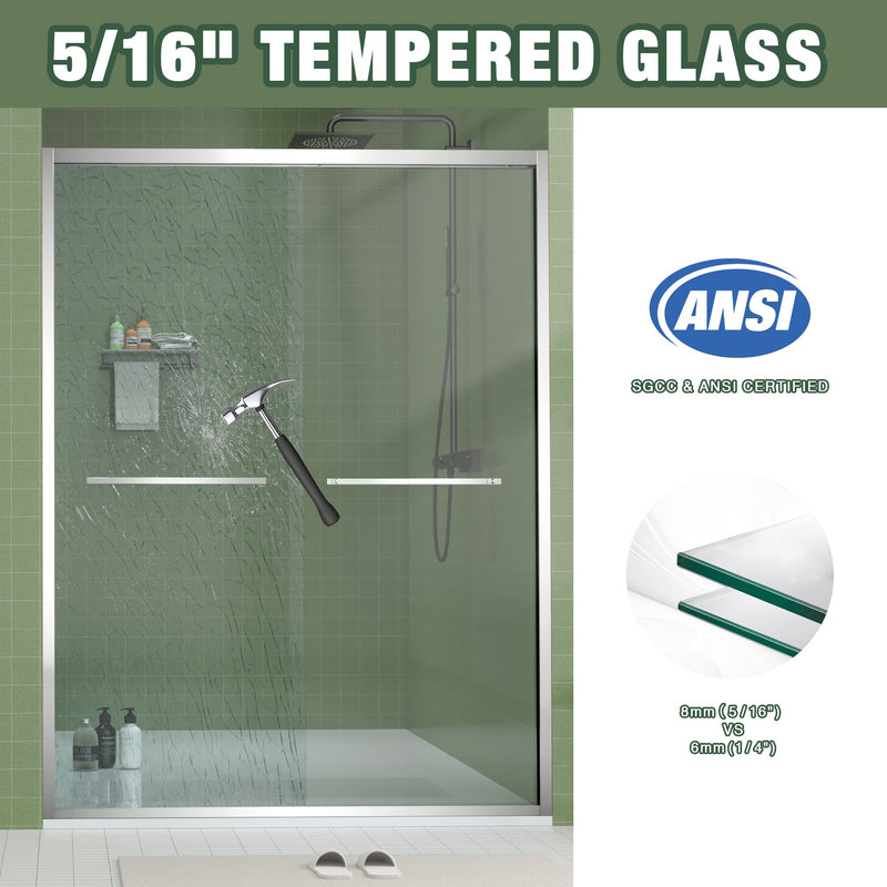 Aluminum Frame Double Sliding Shower Door (56-60"x70"), photo 8 of 10