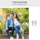 2-Person Hammock Chair Macrame Swing with Soft Cushion, Hanging Cotton Rope Chair for Indoor Outdoor Home Patio Backyard, Grey