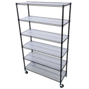 6 Tier 6000Lbs Capacity Nsf Metal Shelf Wire Shelving Unit, Heavy Duty Adjustable Storage Rack With Wheels & Shelf Liners For Commercial Grade Utility Steel Storage Rack by HouseOfZazla