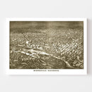 Vintage Map of Minneapolis, Minnesota 1885