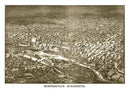Vintage Map of Minneapolis, Minnesota 1885