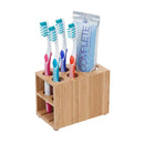 Bamboo Makeup Vanity Organizer Set | Cosmetic Storage Drawer & 5-Slot Brush Holder Combo | Professional Beauty Station by MobilevisionUS