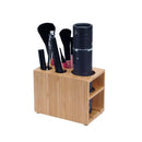 Bamboo Makeup Vanity Organizer Set | Cosmetic Storage Drawer & 5-Slot Brush Holder Combo | Professional Beauty Station by MobilevisionUS