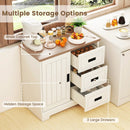 Farmhouse Sideboard Buffet Cabinet Kitchen Pantry with Sliding Doors-White by LJGDeals