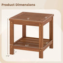 2-Tier Outdoor Side Table with Storage Shelf for Patio by LJGDeals