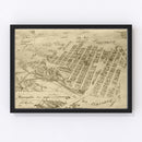Vintage Map of Minneapolis, Minnesota 1891