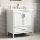 Elegant Fluted Bathroom Vanity With Sink, Soft Close Doors & Drawer by HouseOfZazla