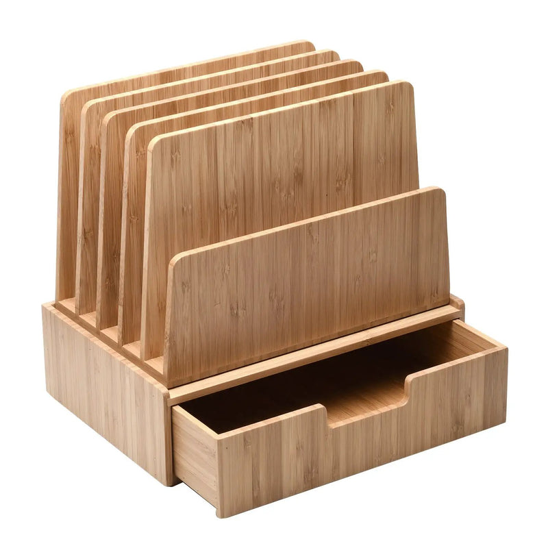 Bamboo 5 Slot Organizer & Drawer Combo
