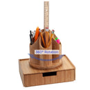 Bamboo 360° Rotating Organizer & Drawer Combo Set | Multi-Level Vanity & Desk Station for Makeup, Art Supplies, and Office Decor by MobilevisionUS