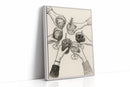 Cheers in Ink Toasting Hands Print
