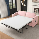 Sleeper Sofa Loveseat Sofa With Full Size Mattress, 2 USB Ports, 2 Cup Holders, 2 Side Pockets And Phone Holder by HouseOfZazla