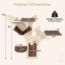 Wall-Mounted Cat Tower Cat Wall Shelves Furniture with Perch-Brown by LJGDeals