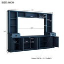 Minimalist Entertainment Wall Unit with Bridge for TVs Up to 75''