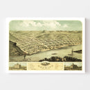 Vintage Map of Red Wing, Minnesota 1868