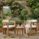 Set of 2 Outdoor Acacia Wood Dining Chairs with Cushions by HouseOfZazla