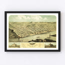 Vintage Map of Red Wing, Minnesota 1868