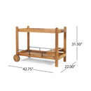 Bar Cart With Wine Bottle Holders, - Black