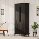 70" Kitchen Pantry Cabinet with 6 Door Shelves and 3 Drawers by HouseOfZazla