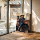 Denim Cowgirl by the Rusted Truck