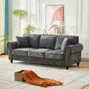 3 Seater Sofa With Tufted Upholstery, Rolled Arms, Nailhead Trim by Unique Piece Furniture