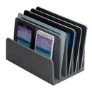 Executive 5-Slot Desktop Document Organizer | Modern Dark Gray File & Mail Sorter for Home and Office by MobilevisionUS