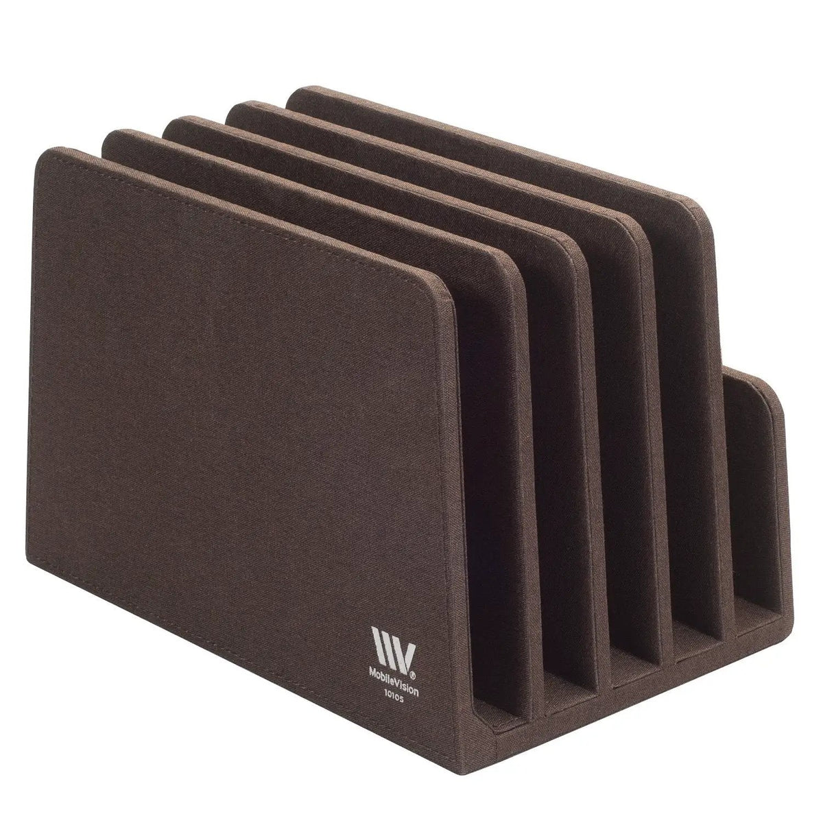 Executive Desk Organizer & Sorter – 5-Slot Dark Brown Wood File Holder for Laptops, Tablets, and Documents, photo 6 of 6