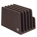 Executive Desk Organizer & Sorter – 5-Slot Dark Brown Wood File Holder for Laptops, Tablets, and Documents by MobilevisionUS