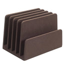 Executive Desk Organizer & Sorter – 5-Slot Dark Brown Wood File Holder for Laptops, Tablets, and Documents by MobilevisionUS