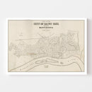 Vintage Map of St. Paul, Minnesota 1860