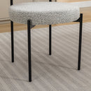 Burbank - Modern Round Boucle Dining Chairs (Set of 2) - Black / White by HouseOfZazla