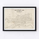 Vintage Map of St. Paul, Minnesota 1860