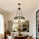 6-Light Black Wagon Wheel Chandelier