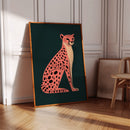Pop Art Cheetah in Coral