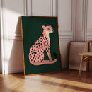Sassy Coral Cheetah Illustration