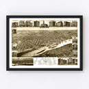 Vintage Map of St. Paul, Minnesota 1883