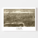 Vintage Map of St. Paul, Minnesota 1887