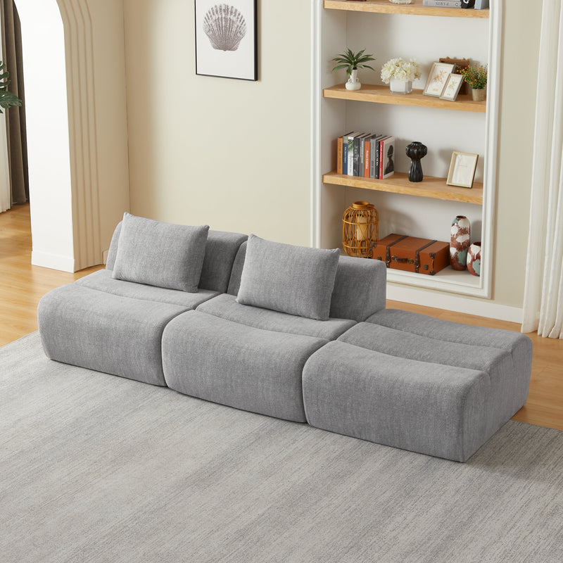 Oversized 3 Seater Compressed Sofa with Chenille Fabric, photo 4 of 7