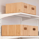 2-Piece Stackable Bamboo Storage Box Set with Labeling Clips | Large (14”) & Small (12”) Eco-Friendly Nested Bins for Home & Office by MobilevisionUS