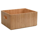 Stackable Bamboo Storage Bin (14” x 11” x 6.5”) with Integrated Handles & Labeling Clip | Premium Multi-Purpose Organizer by MobilevisionUS