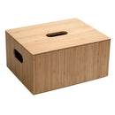12" x 9" x 6" Bamboo Storage Box with Matching Lid | Eco-Friendly Lidded Organizer Bin with Integrated Handles by MobilevisionUS