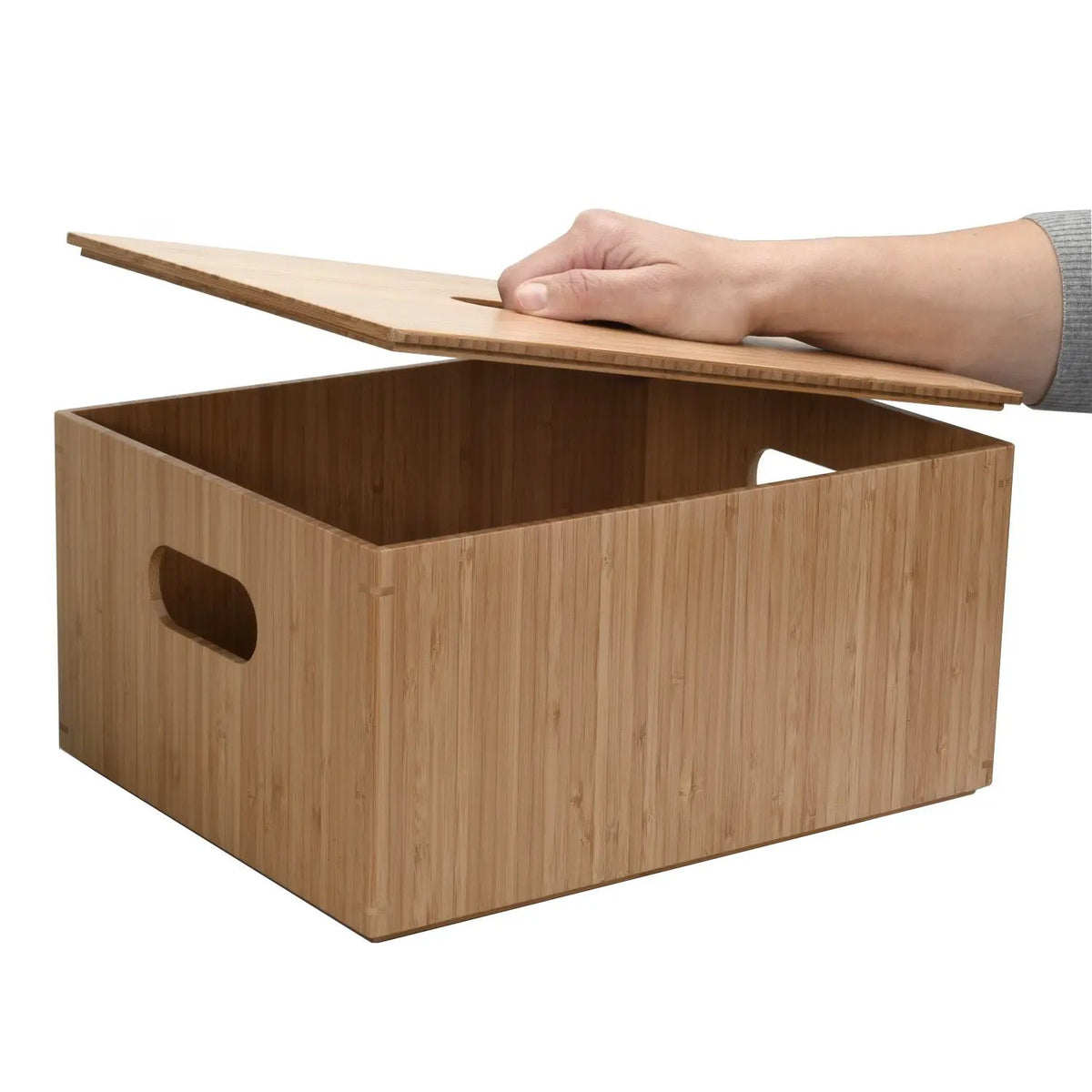 Premium Bamboo Storage Box with Matching Lid | Large Eco-Friendly Organizer, photo 3 of 5